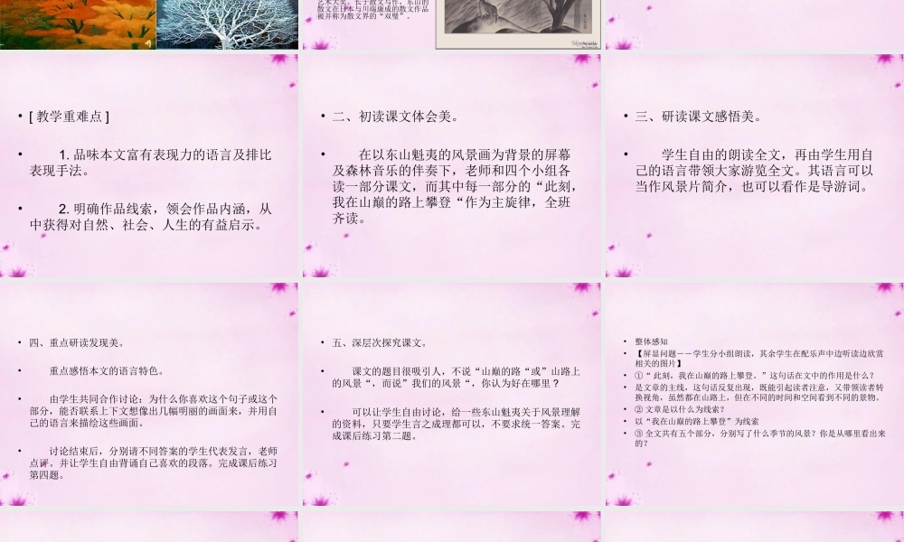 九年级语文上册 第8课(我们的风景)课件 (新版)鄂教版 课件