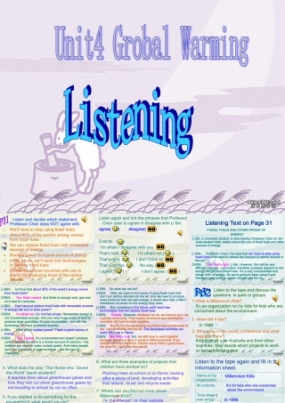 广东地区高二英语Unit4 Listening and Reading Task课件