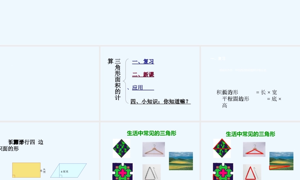 苏教版五年级上册三角形面积的计算