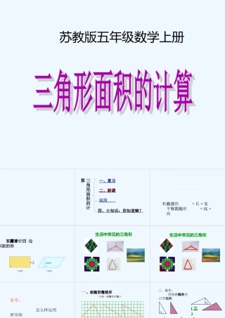 苏教版五年级上册三角形面积的计算