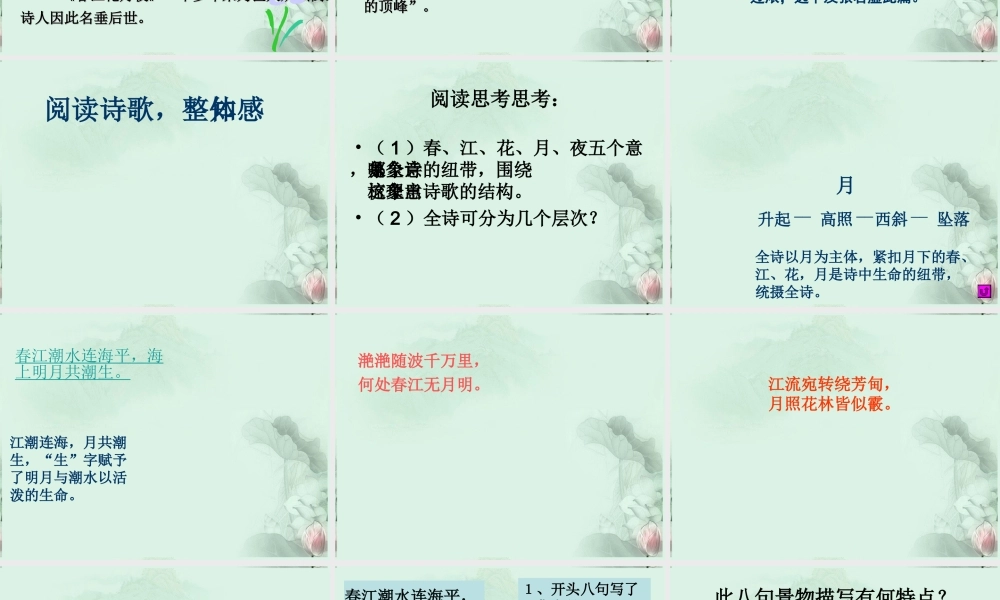 云南省德宏州梁河县一中高二语文(春江花月夜)课件 人教版 课件