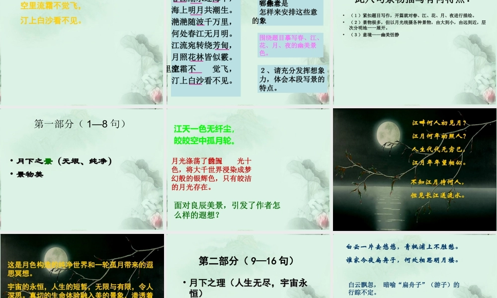 云南省德宏州梁河县一中高二语文(春江花月夜)课件 人教版 课件