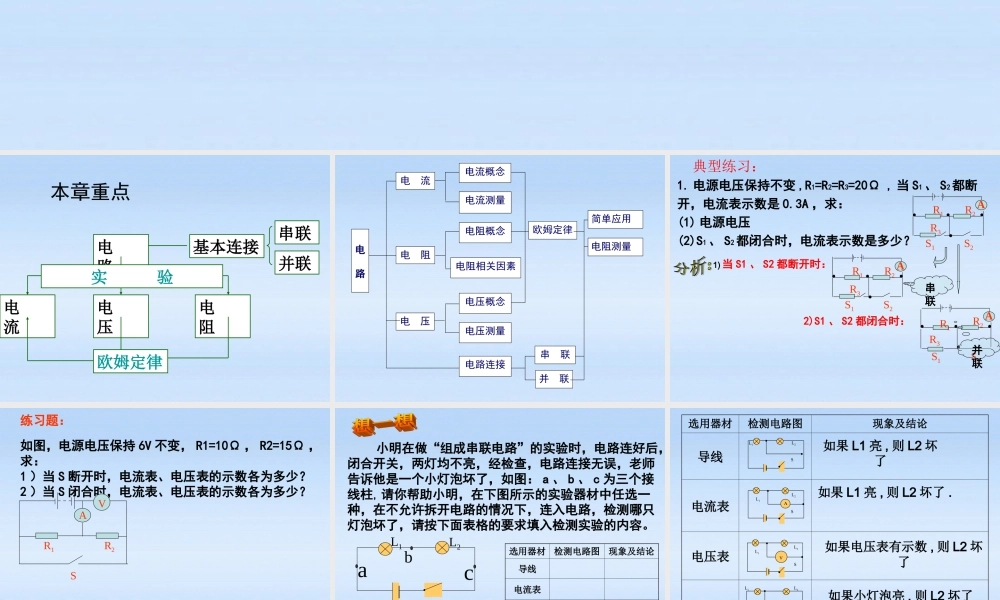八年级科学上册 第四章7-8节复习课件 浙教版 课件