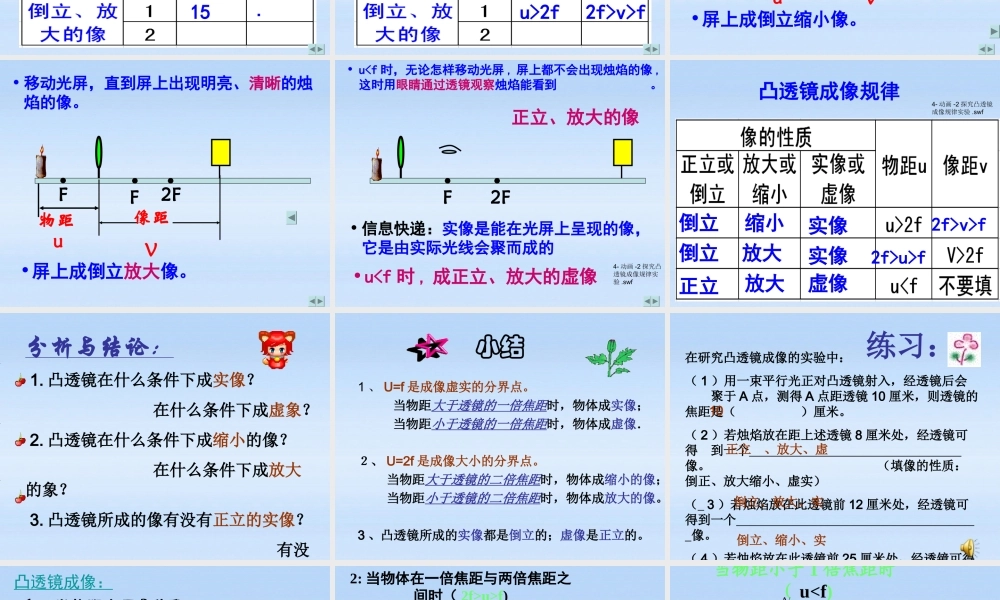 八年级物理上册 探究凸透镜成像规律课件 苏科版 课件