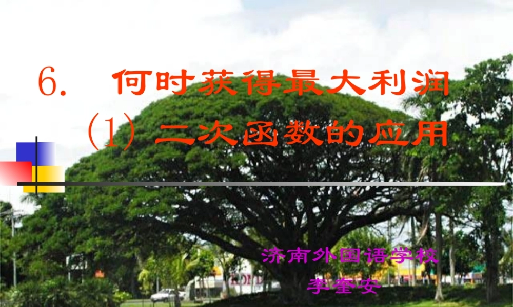 何时获得最大利润