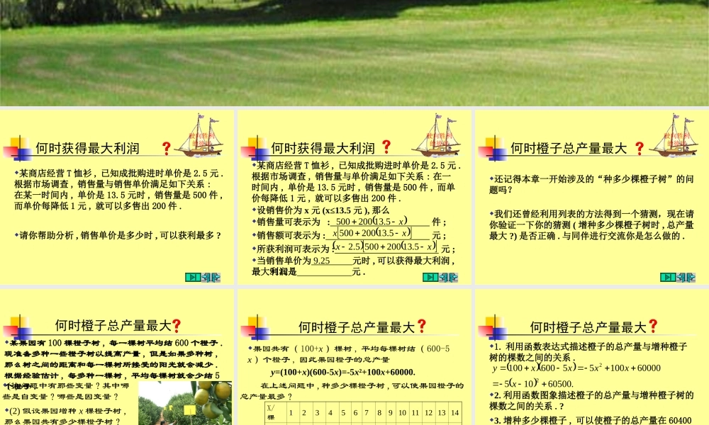 何时获得最大利润