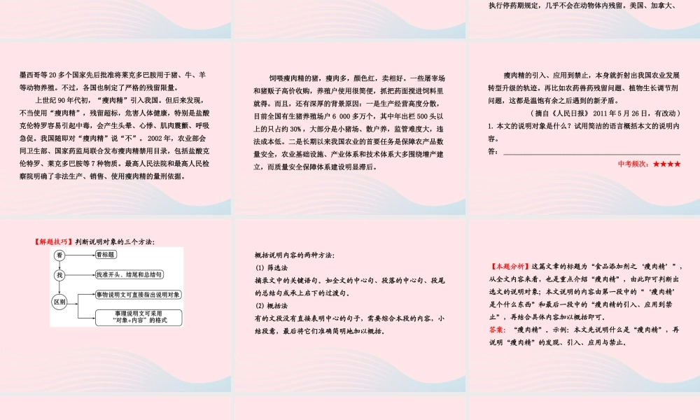 初中语文 2.2说明文阅读课件 语文版 课件