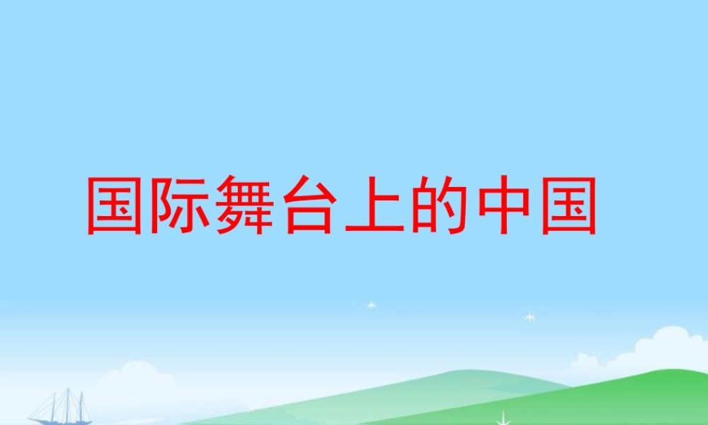 中考政治专题复习 国际舞台上的中国 课件