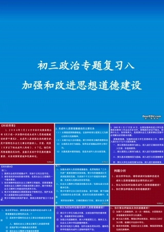 新课标初三政治专题复习八 加强和改进思想道德建设 课件