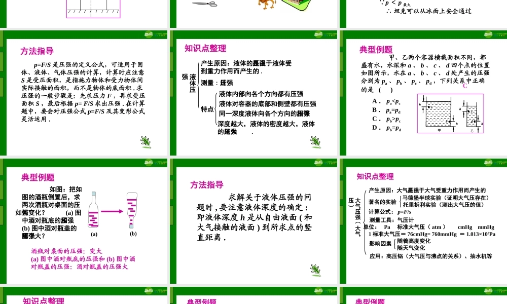 八年级物理下册 压强和浮力复习课件 苏科版 课件