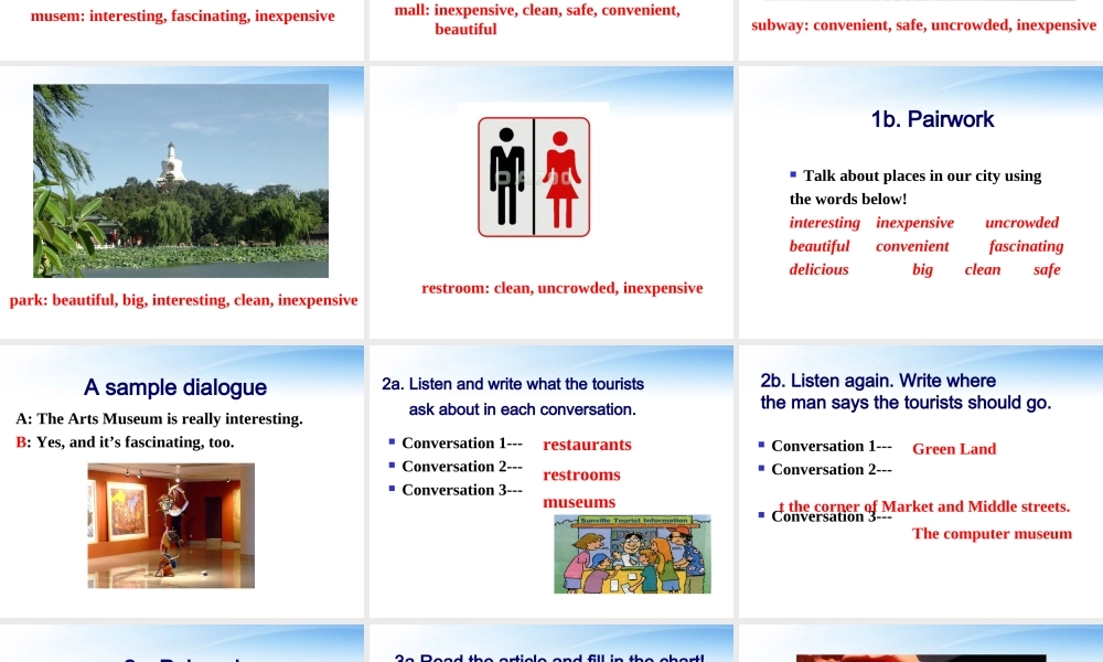 九年级英语 unit 11Could you please tell me where the restrooms are the restrooms are Section B精品课件 人教新目标版 课件