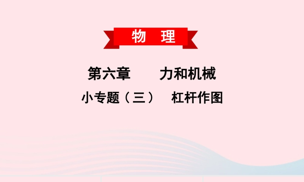 八年级物理下册 第六章 力和机械 小专题(三)杠杆作图课件 (新版)粤教沪版 课件