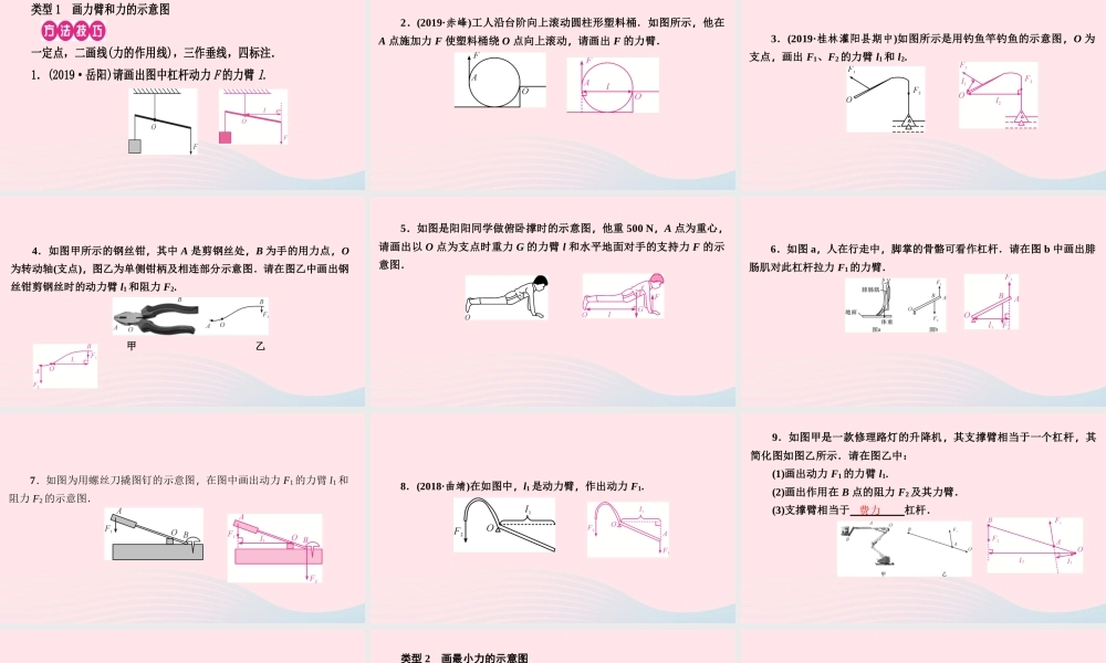 八年级物理下册 第六章 力和机械 小专题(三)杠杆作图课件 (新版)粤教沪版 课件