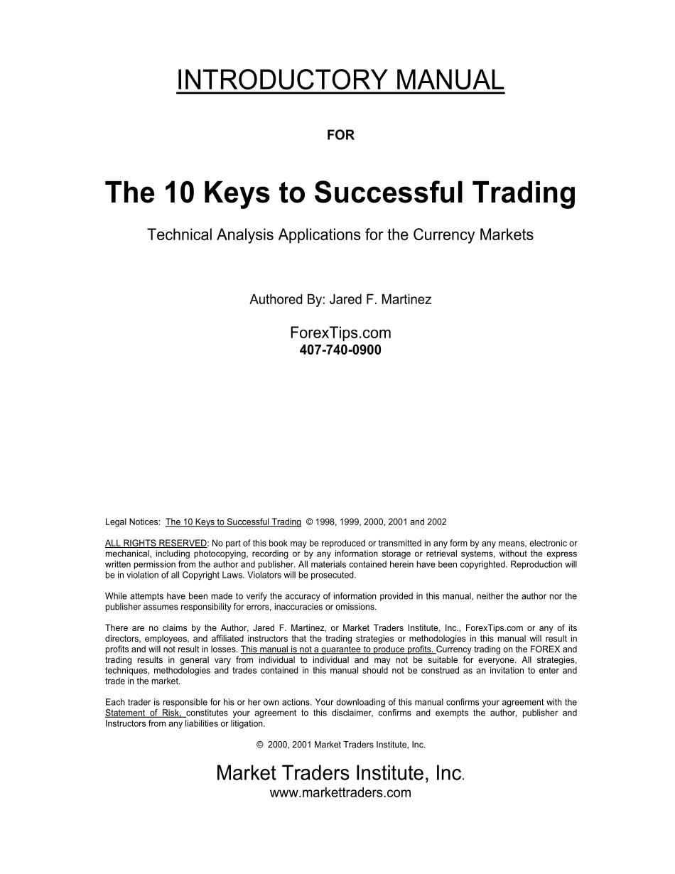 [国外经济类书籍大全].FOREX.10.SUCCESFUL.TRADING-CANDLESTICKS_第1页