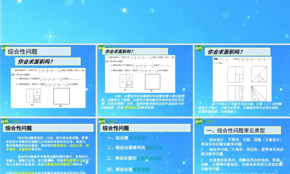 中考数学专题探究课件 第十四讲 综合性问题 课件
