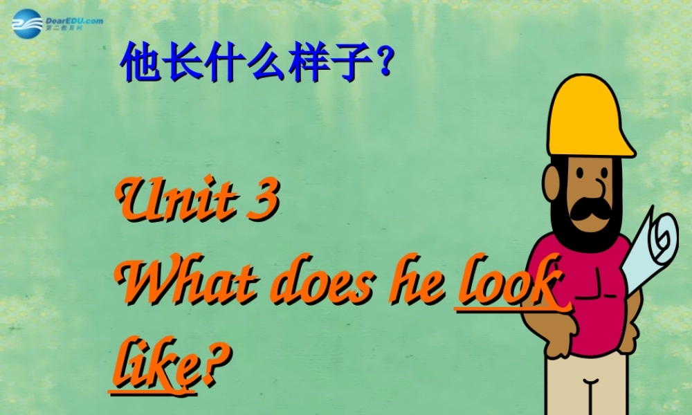 中学七年级英语上册 Unit 3 What does he look like？(第4课时)课件 鲁教版 课件