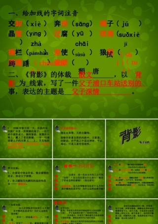 八年级语文上册 11 背影课件 苏教版 课件