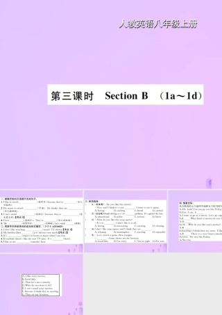 八年级英语上册 Unit 5 Do you want to watch a game show(第3课时)Section B习题课件 (新版)人教新目标版 课件