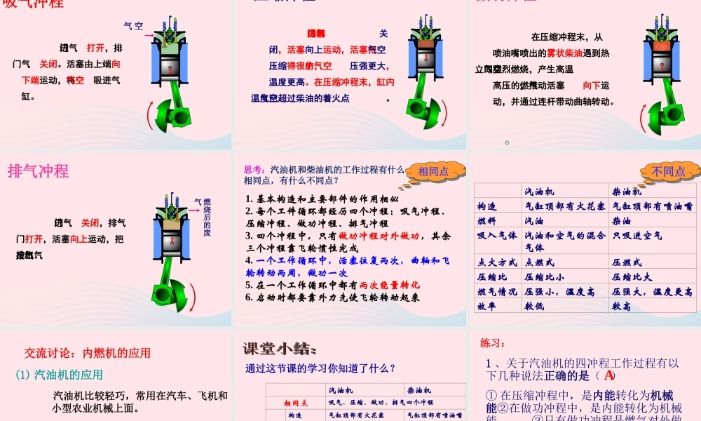 九年级物理上册 22 内燃机课件1 (新版)教科版 课件