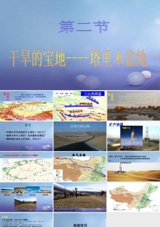 八年级地理下册 第八章 第二节 干旱的宝地──塔里木盆地课件 (新版)新人教版 课件
