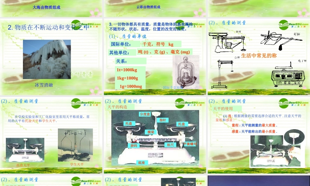 七年级科学上册 0.4几个重要的科学概念  华师大版 课件