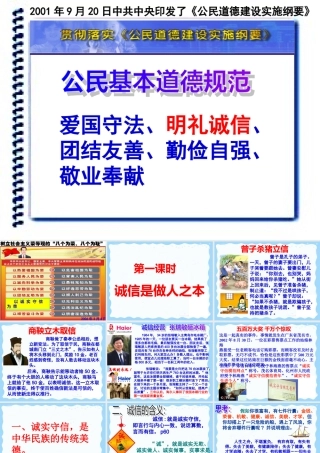 八年级政治下册：第六课(公民基本道德规范)课件(人民版) 课件