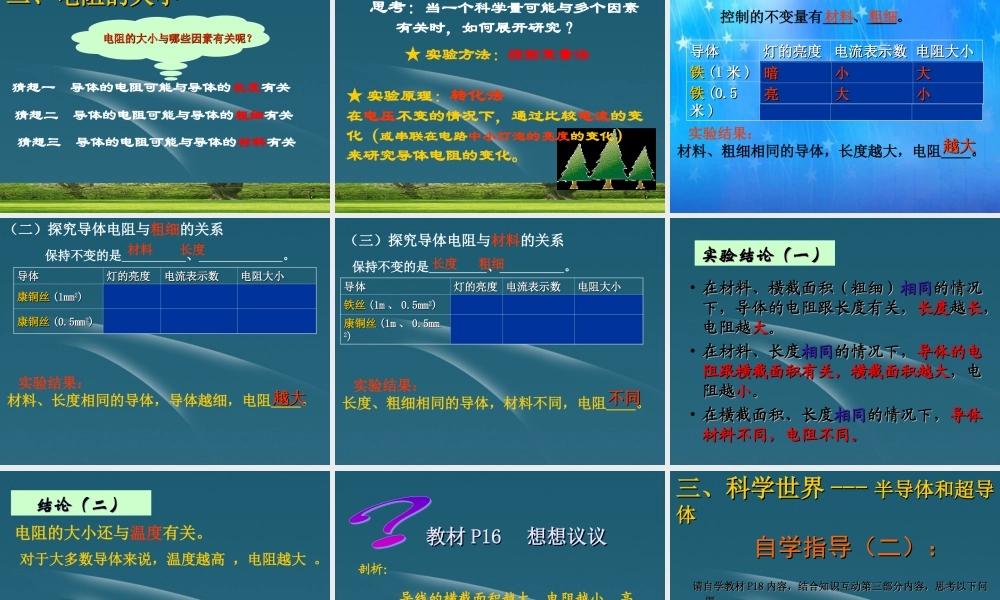 八年级物理下册 6.3 电阻课件 人教新课标版 课件
