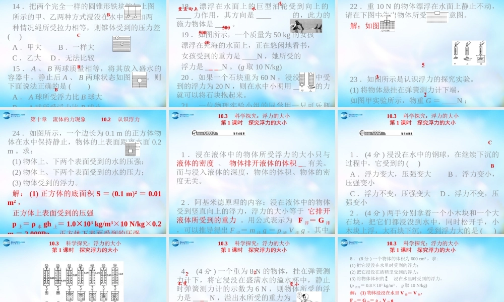 八年级物理下册 第十章 流体的力现象课件1 (新版)教科版 课件