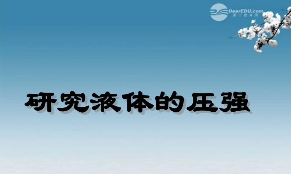 九年级物理全册(142 液体的压强)课件 新人教版 课件