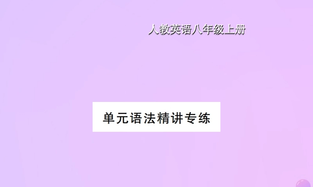 八年级英语上册 Unit 9 Can you come to my party语法精讲专练习题课件 (新版)人教新目标版 课件