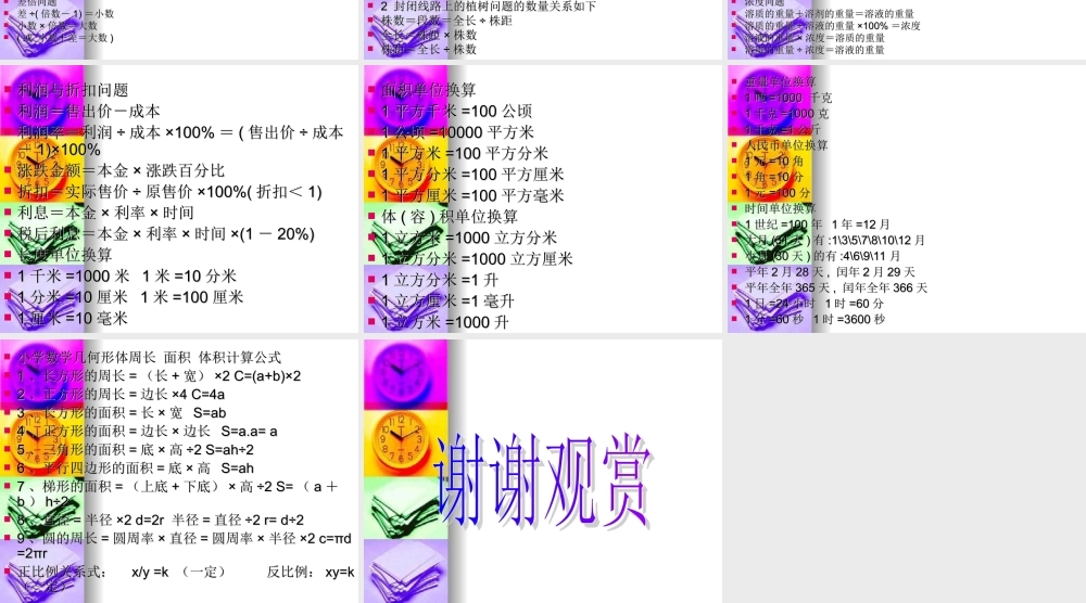 小学数学公式大全