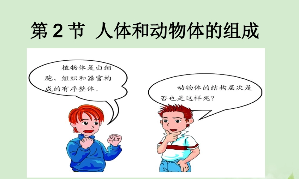 七年级生物 第2节 人体和动物课件 苏科版 课件