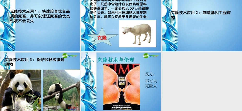 八年级生物下册 第七单元第二章第二节克隆技术课件 济南版 课件