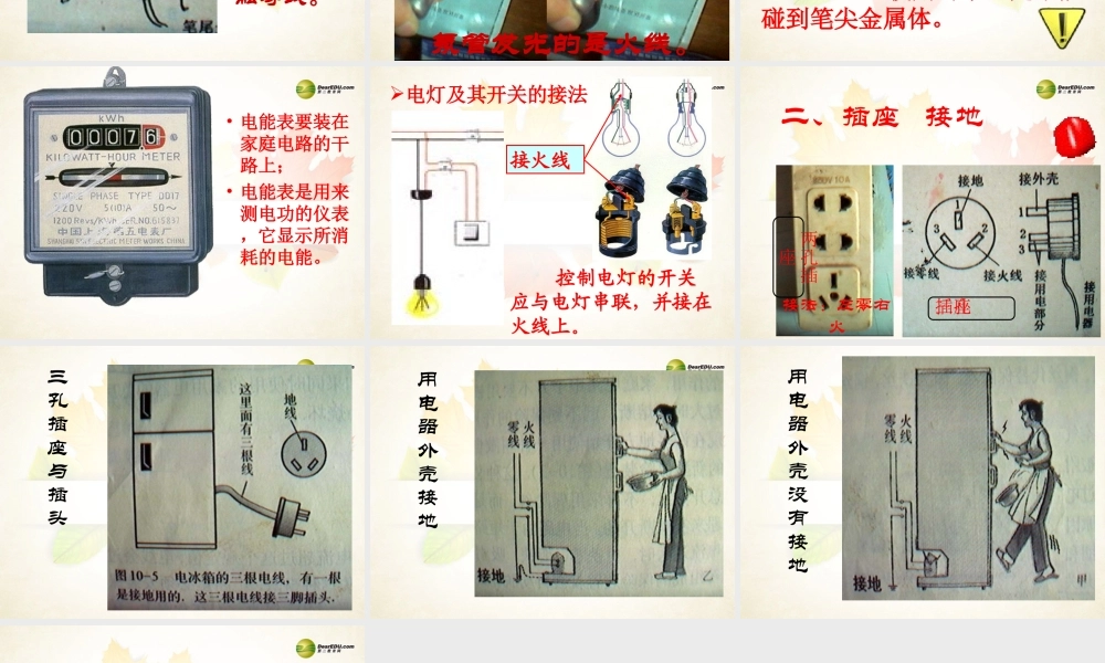 九年级物理全册 第十九章 生活用电 第名师教学课件1节 家庭电路名师教学课件1 新人教版 课件