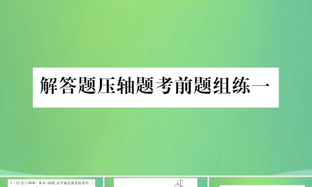 中考数学复习 解答题压轴题考前题组练一(精练)课件
