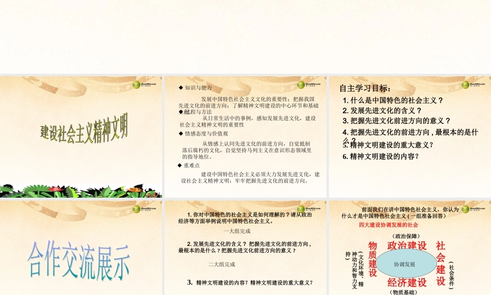 九年级政治全册 第八课 建设社会主义精神文明课件 新人教版 课件