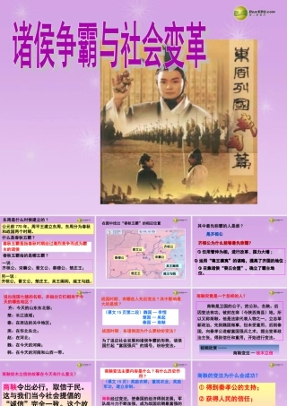 八年级历史与社会上册 第4单元第1课第1框诸侯争霸与社会变革课件 人教版 课件