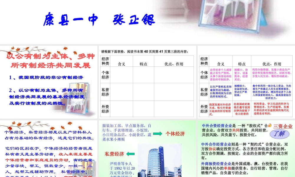 以公有制为主体、多种所有制经济共同发展