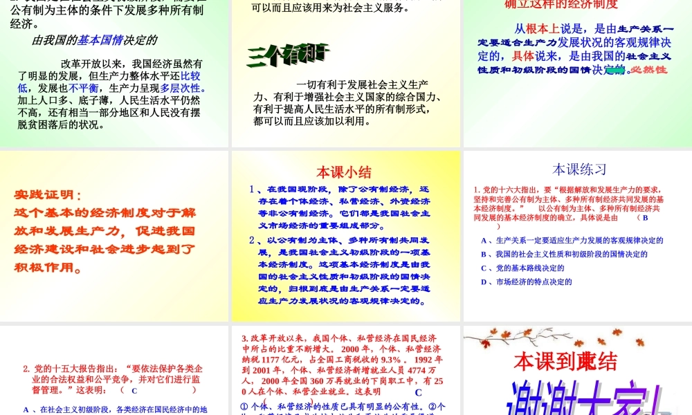 以公有制为主体、多种所有制经济共同发展