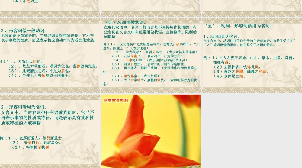 文言文词类活用专题复习 新课标 人教版 课件