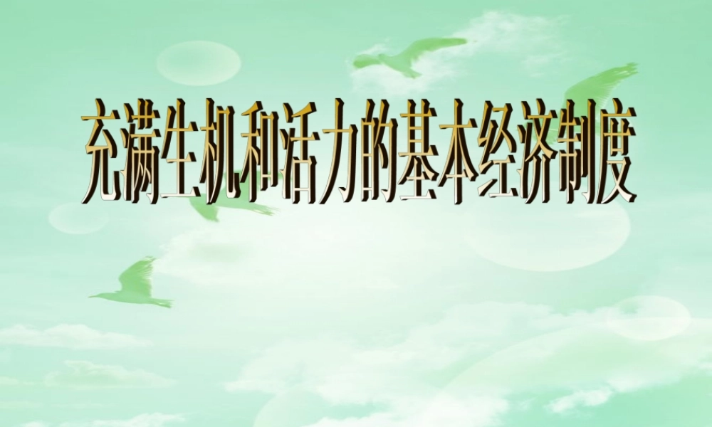 九年级政治第四课第一框充满生机和活力的基本经济制度课件鲁人版 课件