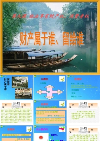 八年级政治上册 第九课(依法享有财产权、消费者权)第一框课件 鲁教版 课件