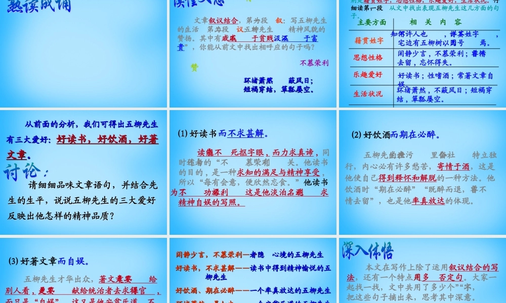初级八年级语文下册 22 五柳先生传课件 (新版)新人教版 课件