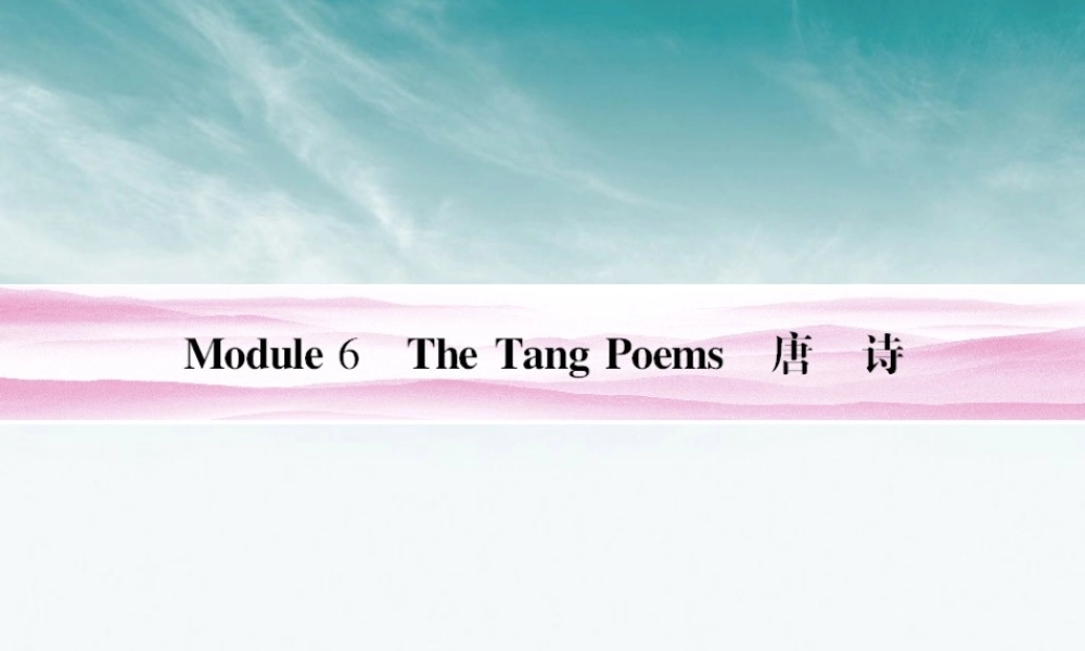 山东省高考英语 Module 6　The Tang Poems课件 外研版选修8 课件