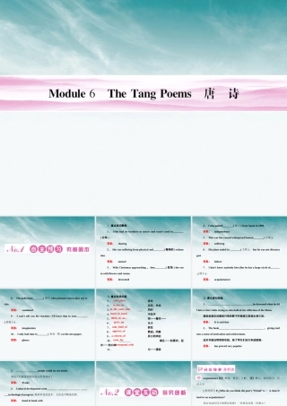山东省高考英语 Module 6　The Tang Poems课件 外研版选修8 课件