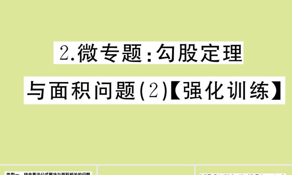八年级数学上册 第一章(勾股定理)微专题：勾股定理与面积问题(2)作业课件 (新版)北师大版 课件