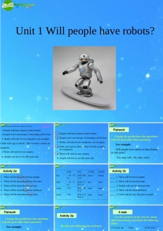 八年级英语上册 Unit 1 Will people have robots？课件 鲁教版 课件
