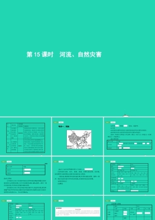 中考地理 第一编 基础篇 第三部分 中国地理上第15课时 河流 自然灾害课件