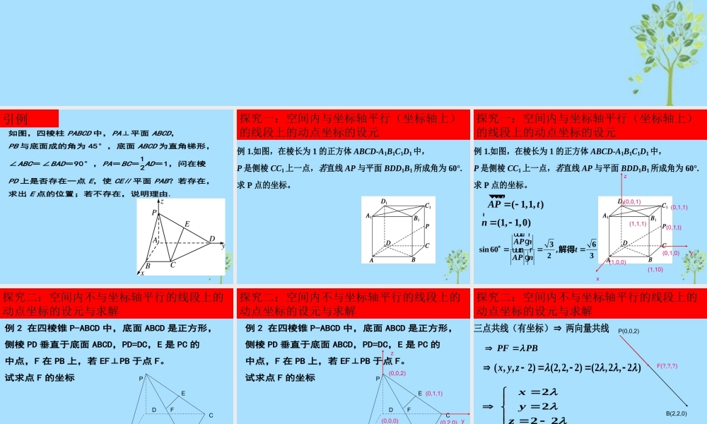 山西省忻州市高考数学 专题 空间向量复习课件