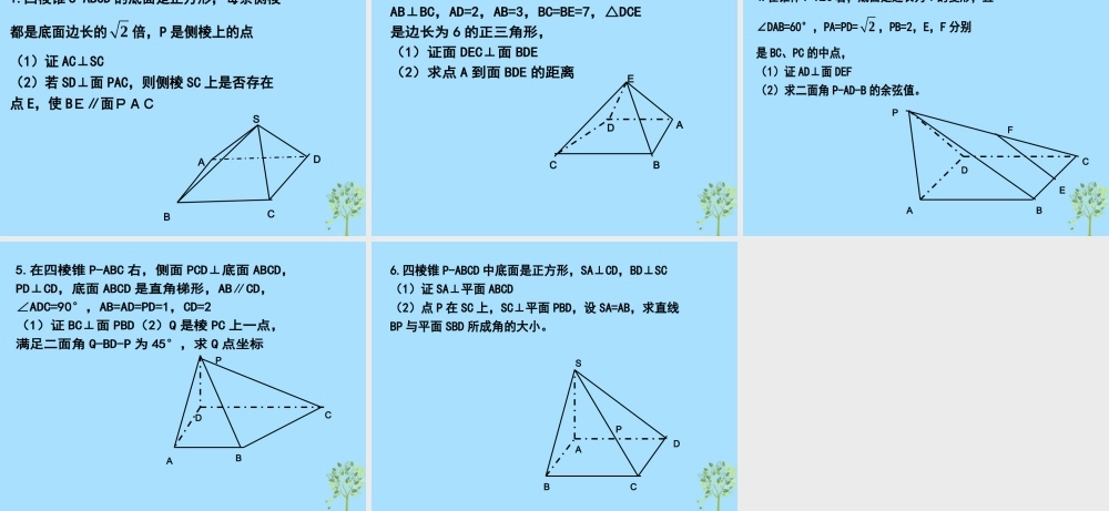 山西省忻州市高考数学 专题 空间向量复习课件